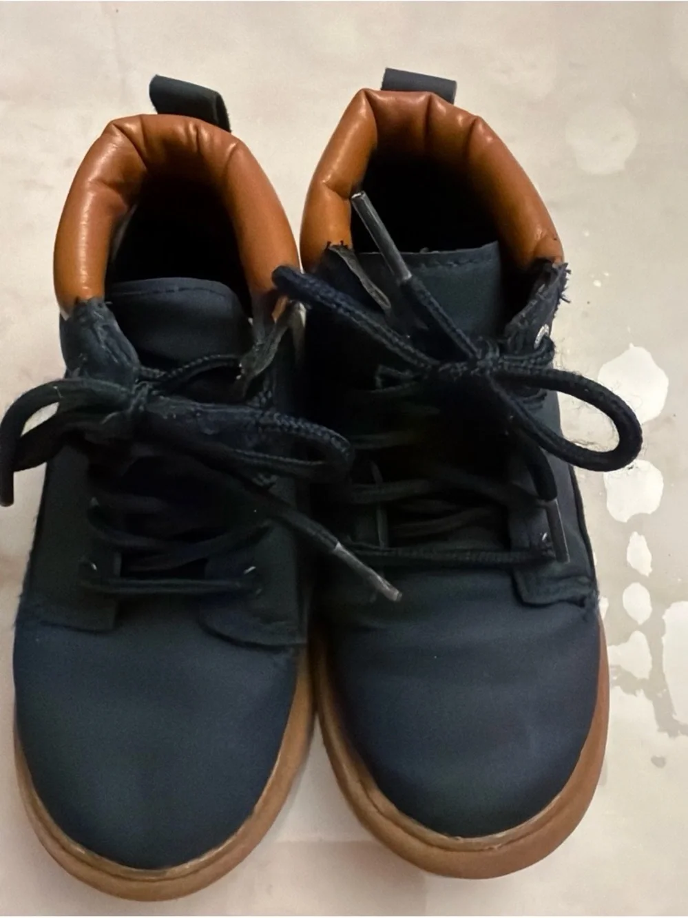 Men's Black and Brown High-Top Casual Sneakers